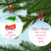Personalized baby's first Christmas red toy car with Christmas tree Ball shaped ornament
